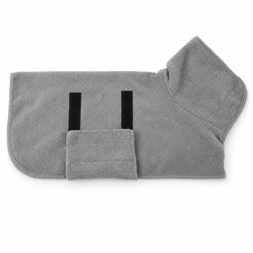 Fast-Drying Wrap Dog Bathrobe – Absorbent Pet Drying Coat with Adjustable Neck Collar for Bath Time Grooming
