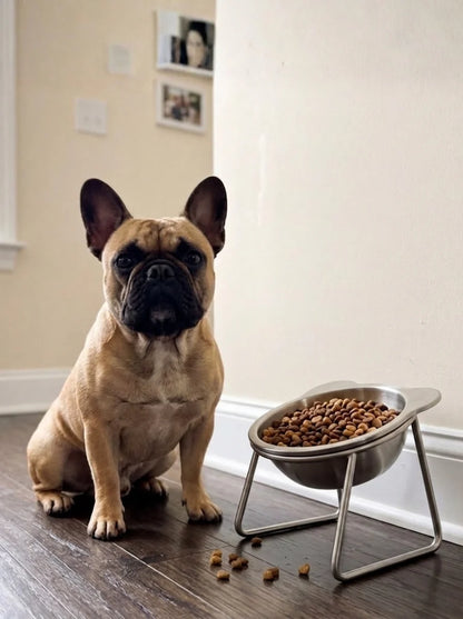 Ergonomic Tilted Elevated Dog Bowl – Raised Stand Feeder For Better Digestion And Neck Spine Relief