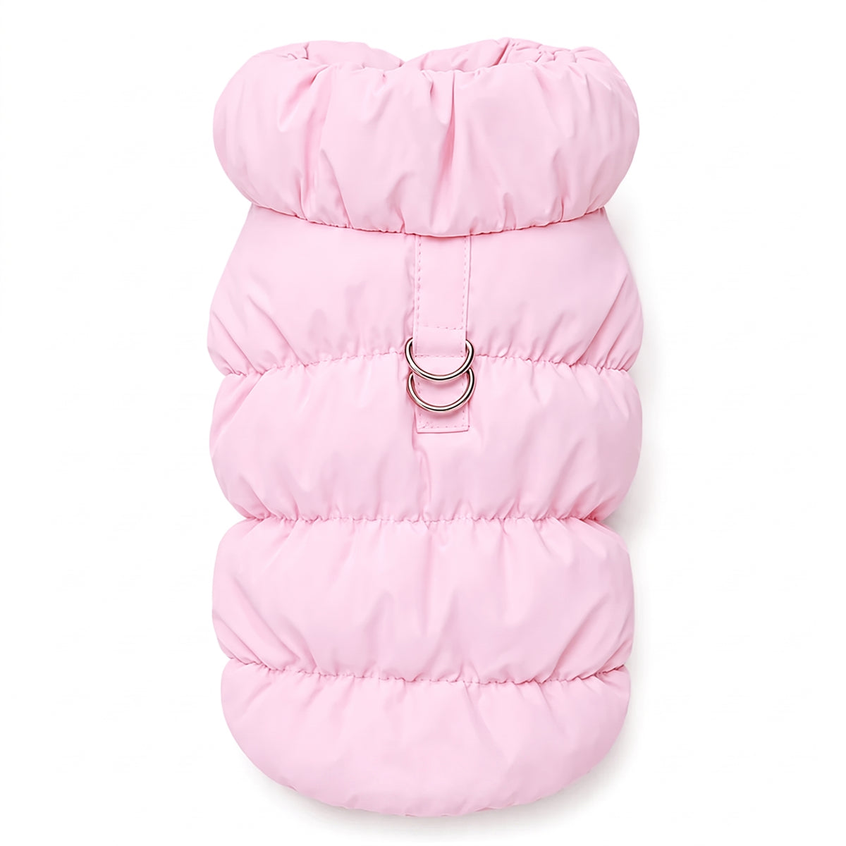 Warm Puffer Dog Coat – Integrated Leash Ring Cold-Weather Walking Vest Outfit for Small Dogs and Cats