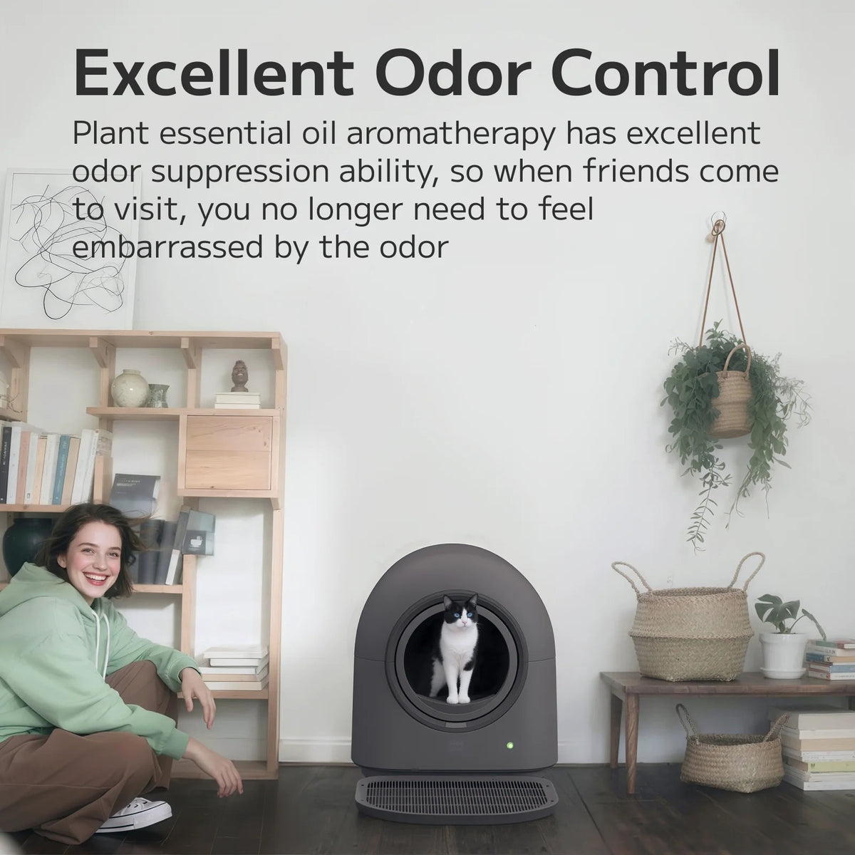 Smart Automatic Cat Litter Box – Self-Cleaning Robotic Waste Sifting Dome with App Control & Odor Management