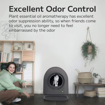 Smart Automatic Cat Litter Box – Self-Cleaning Robotic Waste Sifting Dome with App Control & Odor Management