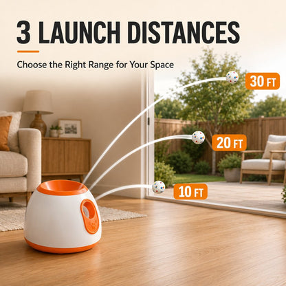 Interactive Automatic Dog Ball Launcher – Electric Fetch Machine with Multi-Distance Launch Settings for Indoor and Outdoor Play