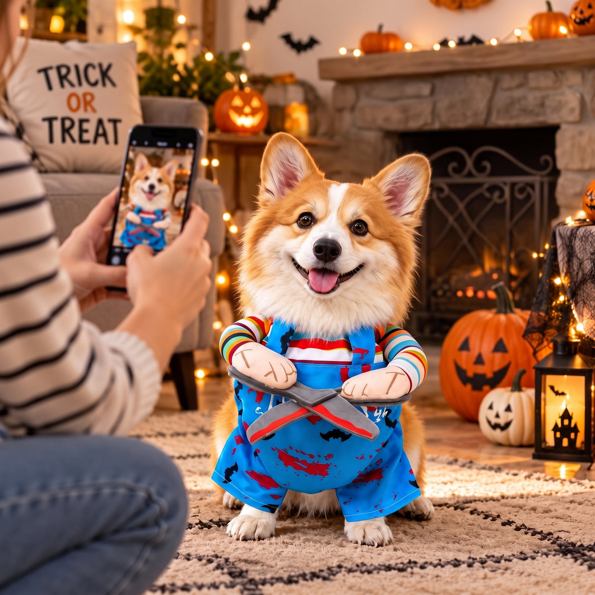 Scissor Hands Dog Costume – Funny Halloween Pet Outfit for Spooky Trick-or-Treat Dress-Up