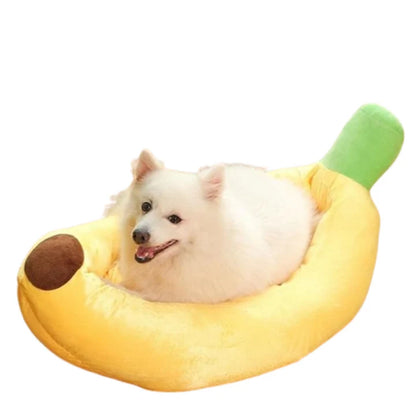 Novelty Banana Dog Bed – Peel-Design Pet Bolster Cushion for Lounging Cats and Dogs