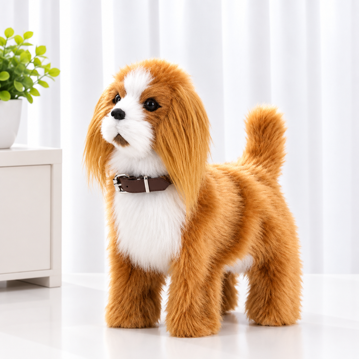 Interactive Walking Robot Puppy Toy – Barking Electronic Spotted Dog with Sound Control