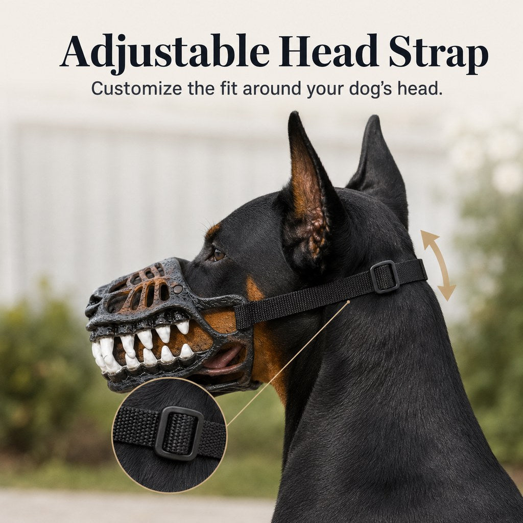 Scary Teeth Dog Muzzle – Realistic Horror Cosplay Halloween Mask with Breathable Anti-Bite Basket Design