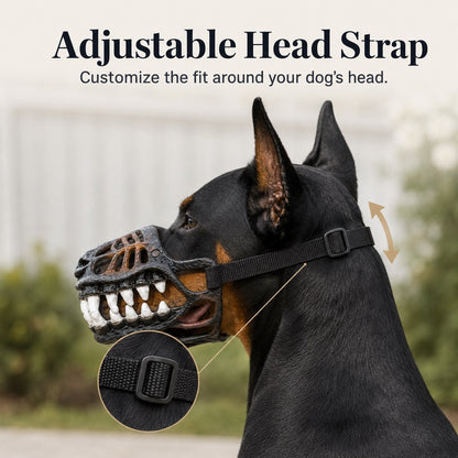 Scary Teeth Dog Muzzle – Realistic Horror Cosplay Halloween Mask with Breathable Anti-Bite Basket Design