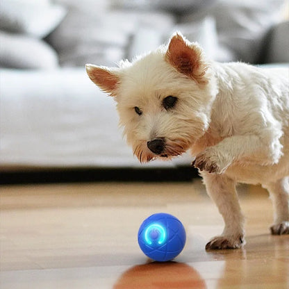 Smart Bouncing Dog Ball – Rechargeable Automatic Rolling Interactive Pet Toy with LED Light