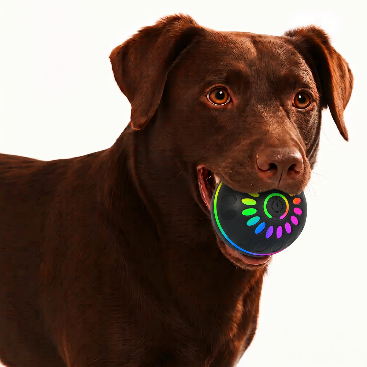 Interactive Bouncing Dog Ball – USB-Rechargeable Automatic Rolling Toy with Obstacle-Avoidance LED Lights