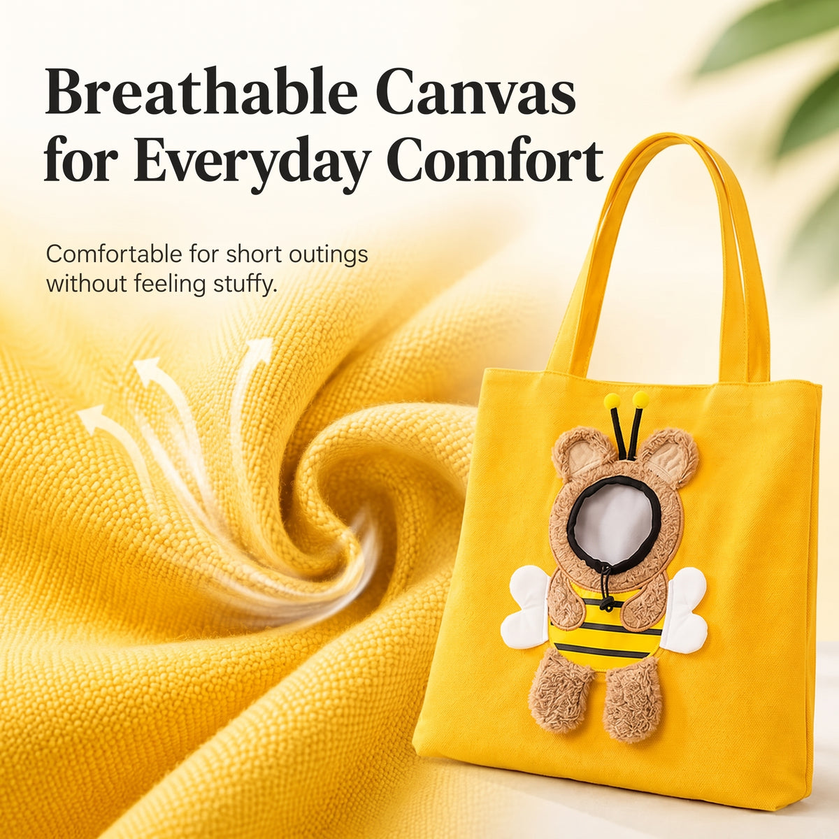 Peekaboo Pet Carrier Tote – Hands-Free Cat Shoulder Bag with Head-Out Hole for Small Dogs and Travel