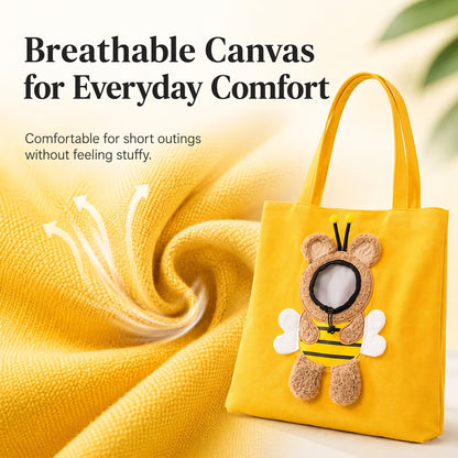 Peekaboo Pet Carrier Tote – Hands-Free Cat Shoulder Bag with Head-Out Hole for Small Dogs and Travel