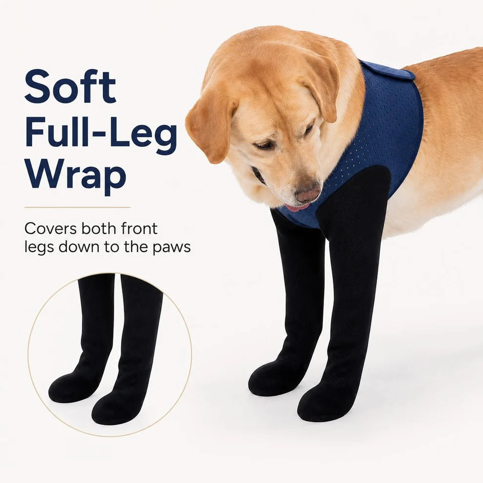 Supportive Front Leg Dog Brace – Dual Sleeve Recovery Wrap for Joint Stability and Wound Protection