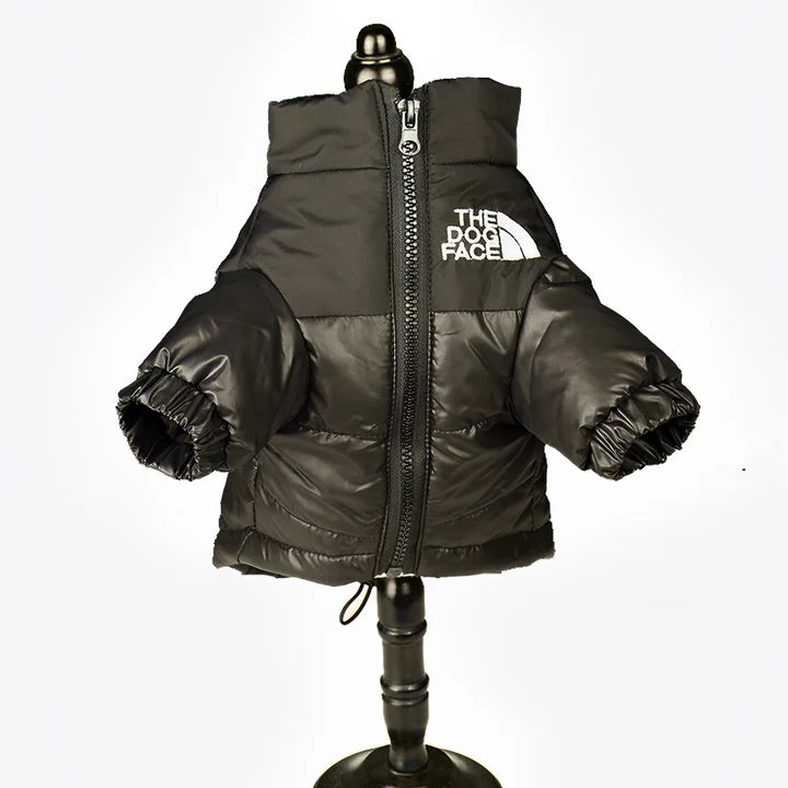 Warm Zipper Dog Jacket – Quilted Cold-Weather Puffer Coat With Elastic Cuffs For Outdoor Winter Walks