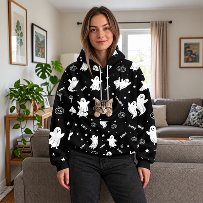 Unisex Pet Carrier Pouch Hoodie – Hands-Free Small Dog Cat Snuggle Sweatshirt
