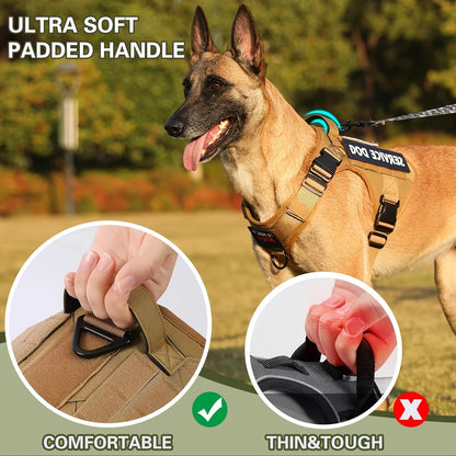 Tactical Control Dog Harness – Heavy-Duty Working Vest with Top Handle and Dual Leash Attachments