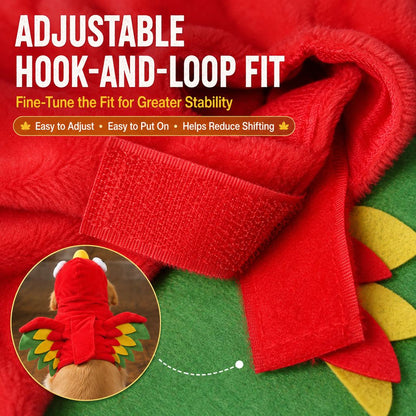 Festive Hooded Pet Costume – Colorful Winged Bird Outfit for Dogs and Cats Holiday Photos