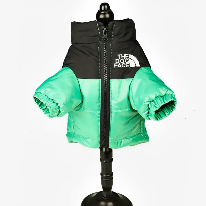 Warm Zipper Dog Jacket – Quilted Cold-Weather Puffer Coat With Elastic Cuffs For Outdoor Winter Walks