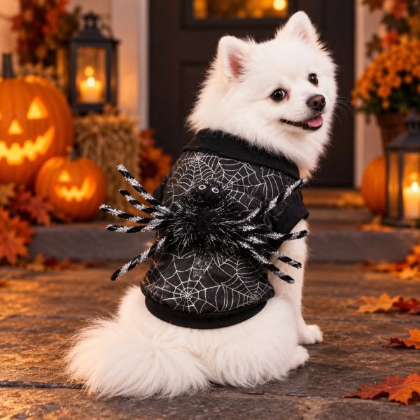 Spiderweb 3D-Spider Dog Costume – Cute Spooky Halloween Puppy Outfit for Holiday Parties and Photo Shoots