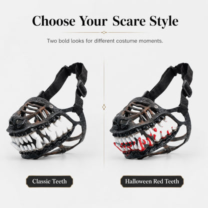 Scary Teeth Dog Muzzle – Realistic Horror Cosplay Halloween Mask with Breathable Anti-Bite Basket Design