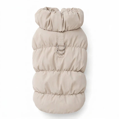 Warm Puffer Dog Coat – Integrated Leash Ring Cold-Weather Walking Vest Outfit for Small Dogs and Cats