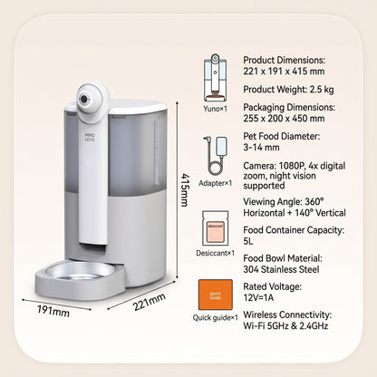 Smart Camera Pet Feeder – WiFi-Enabled Automatic Food Dispenser with Live Video Monitoring and Timed Meals