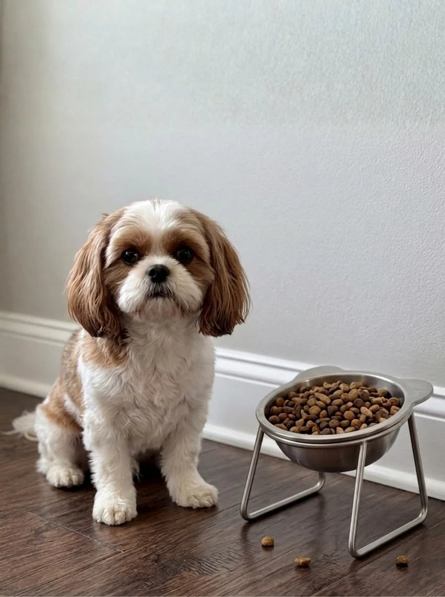 Ergonomic Tilted Elevated Dog Bowl – Raised Stand Feeder For Better Digestion And Neck Spine Relief