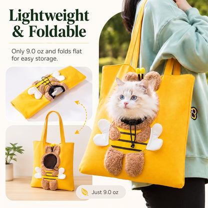 Peekaboo Pet Carrier Tote – Hands-Free Cat Shoulder Bag with Head-Out Hole for Small Dogs and Travel