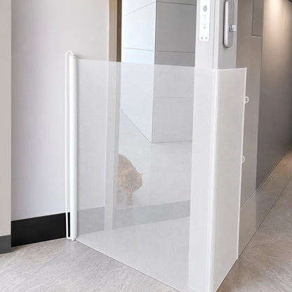 Retractable Indoor Pet Gate – Wall-Mounted Safety Barrier for Dogs and Cats in Doorways Stairs and Hallways
