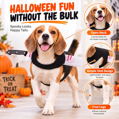 Spooky Prop Dog Costume Harness – Funny Horror Illusion Outfit for Halloween Party Trick-or-Treat Dress-Up