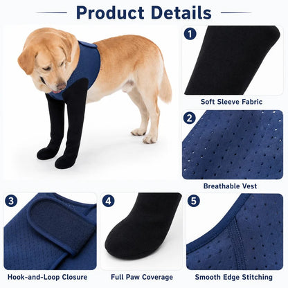 Supportive Front Leg Dog Brace – Dual Sleeve Recovery Wrap for Joint Stability and Wound Protection