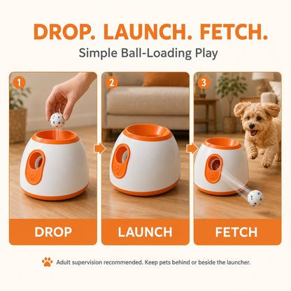Interactive Automatic Dog Ball Launcher – Electric Fetch Machine with Multi-Distance Launch Settings for Indoor and Outdoor Play