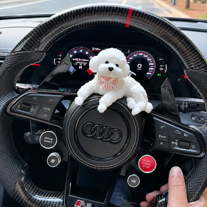 Cute Resting Puppy Car Ornament – Decorative Auto Dashboard Companion Figurine for Dog Lovers