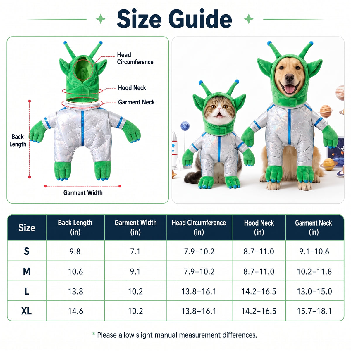 Funny Alien Pet Costume – Standing Space Outfit for Halloween Dog Parties and Photos