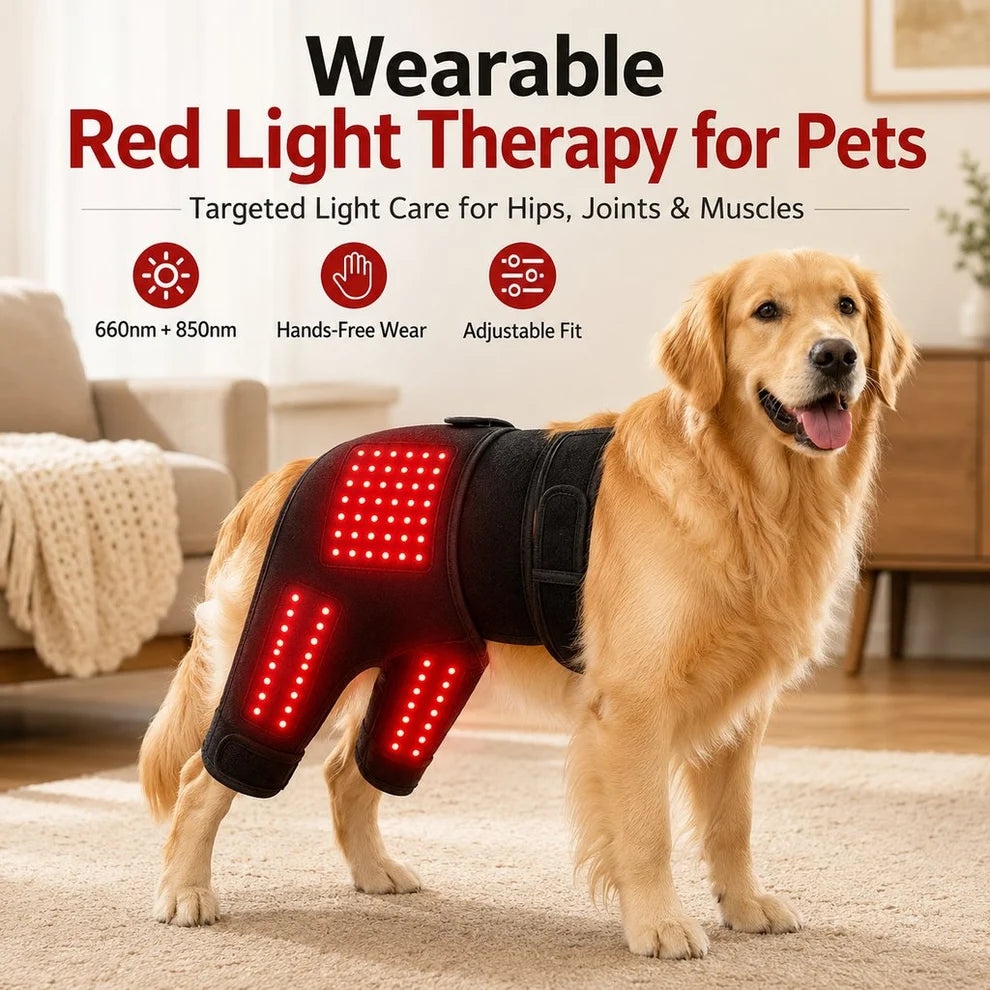 Dog Red Light Therapy Wrap – Adjustable Hip and Joint Recovery Brace for Targeted Circulation Support