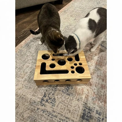 Interactive Scratching Cat Puzzle Box – Self-Grooming Claw Trimmer with Treat Foraging Enrichment