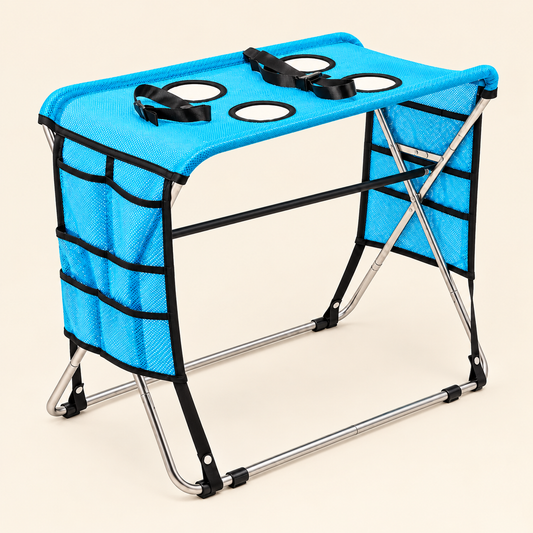 Folding Dog Grooming Hammock Stand – Restraint Station with Pockets for Pet Nail Trimming and Bathing