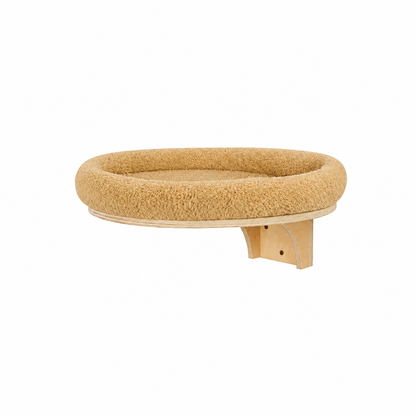 Wall-Mounted Bolster Cat Perch – Floating Elevated Pet Shelf Bed with Plush Cushion for Indoor Cats