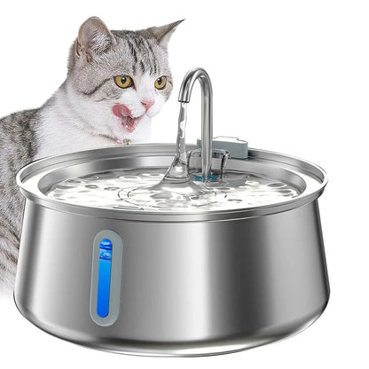 Stainless Steel Cat Water Fountain – 4L Automatic Pet Water Dispenser