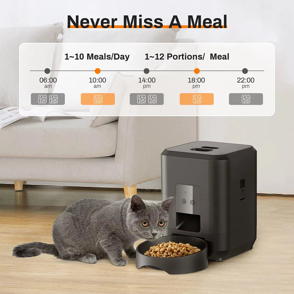 Pawtez Smart Automatic Pet Feeder with Timed Food Dispenser for Cats & Dogs