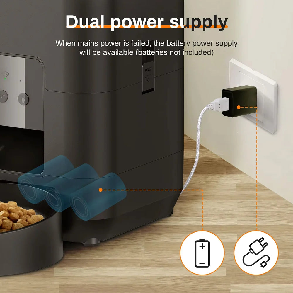 Pawtez Smart Automatic Pet Feeder with Timed Food Dispenser for Cats & Dogs