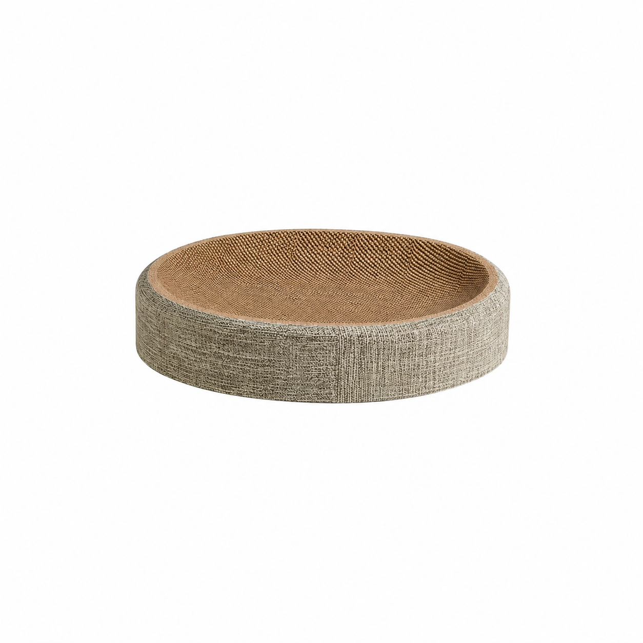Oval Scratch Pad Cat Bed – Concave Claw Scratcher Lounge with Non-Slip Bottom for Indoor Pets