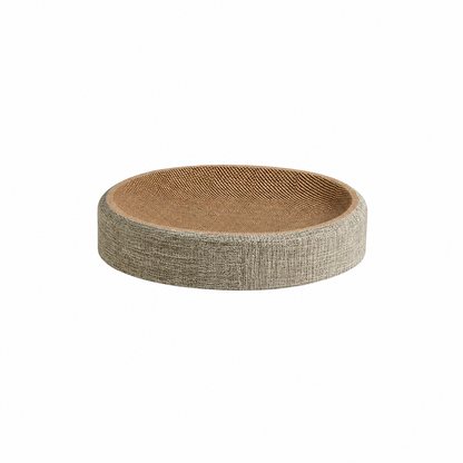 Oval Scratch Pad Cat Bed – Concave Claw Scratcher Lounge with Non-Slip Bottom for Indoor Pets