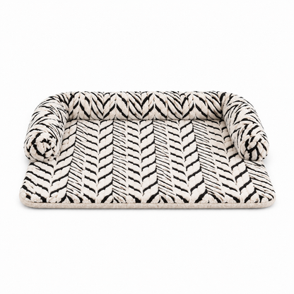 Bolster Dog Couch Mat – Furniture Pet Bed with Raised Headrest for Sofas and Chairs