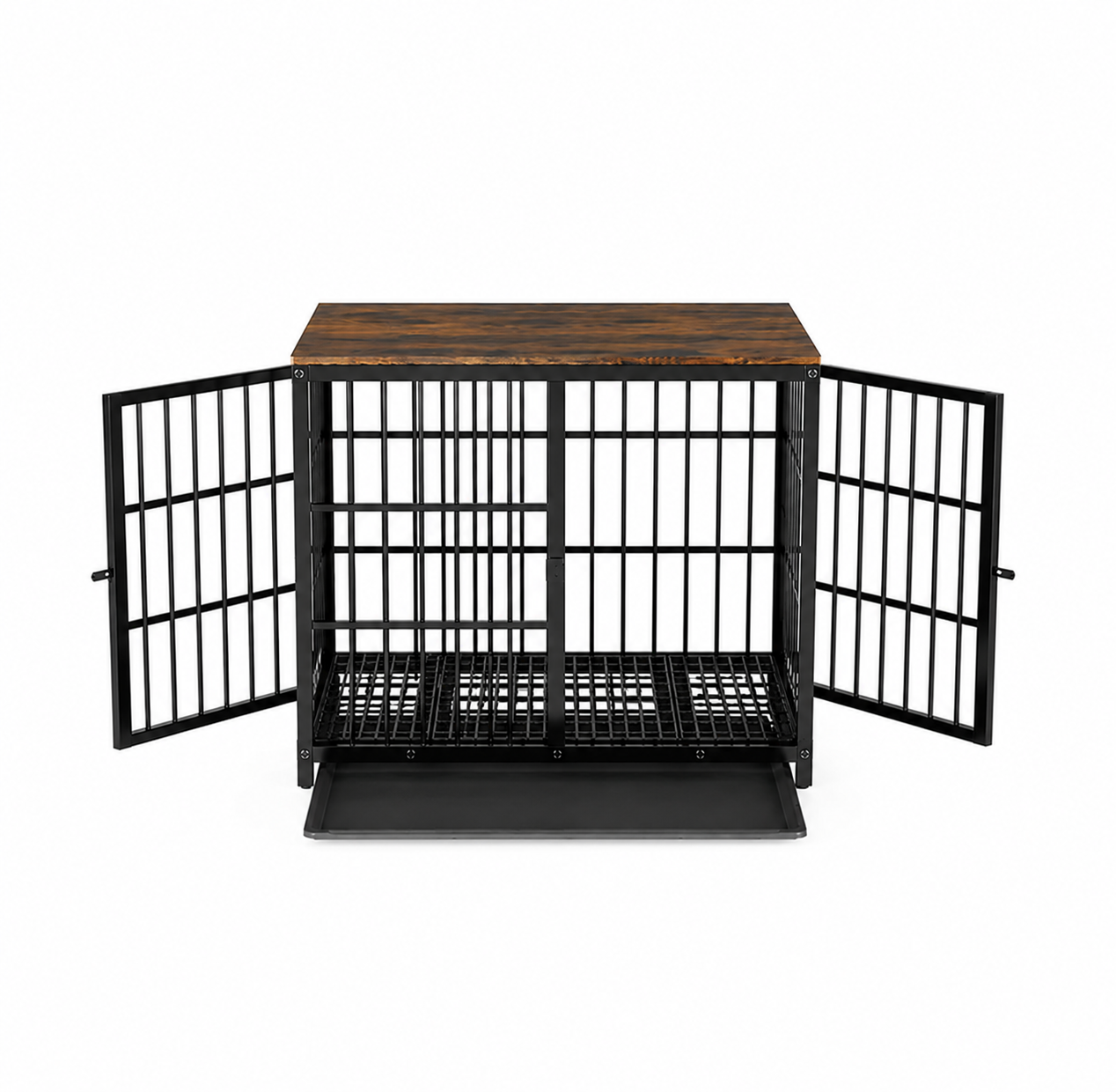 Furniture Three Door Dog Crate – End-Table Pet Kennel with Removable Tray for Indoor Dogs