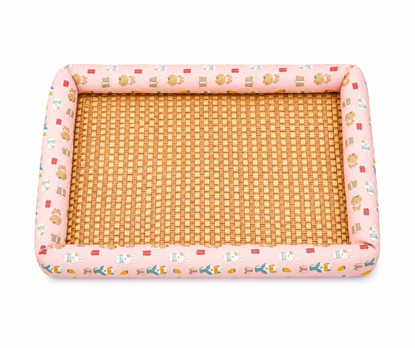 Bolster Cooling Pet Mat – Breathable Summer Lounger Bed with Padded Headrest Pillow for Dogs and Cats
