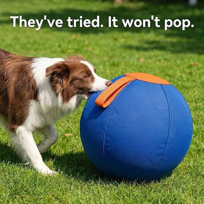Interactive Heavy-Duty Dog Herding Ball – Puncture-Proof Outdoor Chase Toy with Grab Handle for High-Energy Breeds