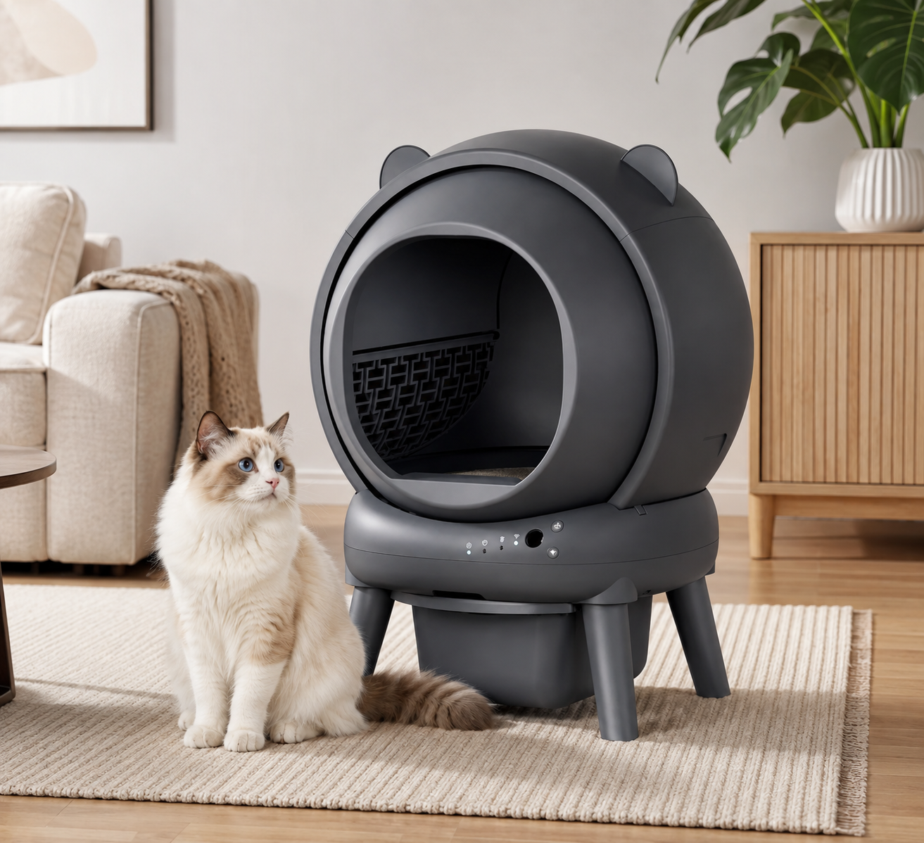 Pawpex Smart Automatic Cat Litter Box – Self-Cleaning Pet Toilet with Wi-Fi App Control Multi-Sensor Safety and Bottom Waste Bin