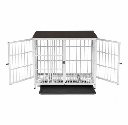 Furniture Three Door Dog Crate – End-Table Pet Kennel with Removable Tray for Indoor Dogs