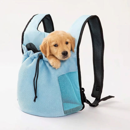 Hands-Free Breathable Pet Carrier Backpack – Adjustable Front Chest Pack for Cycling and Outdoor Travel