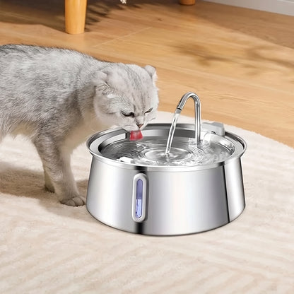 Stainless Steel Cat Water Fountain – 4L Automatic Pet Water Dispenser